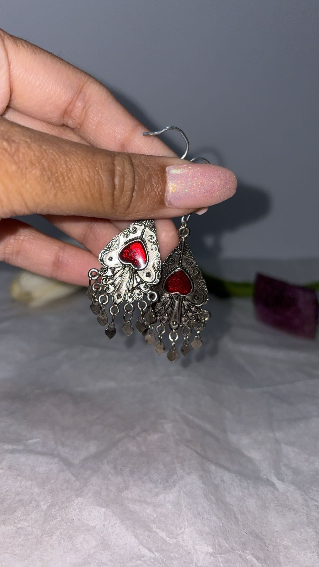 Heart of spades earrings