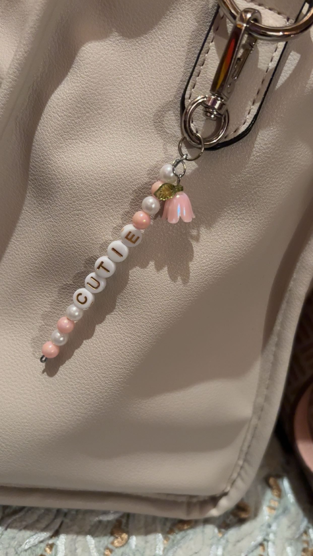 Pink Lilly bag charm